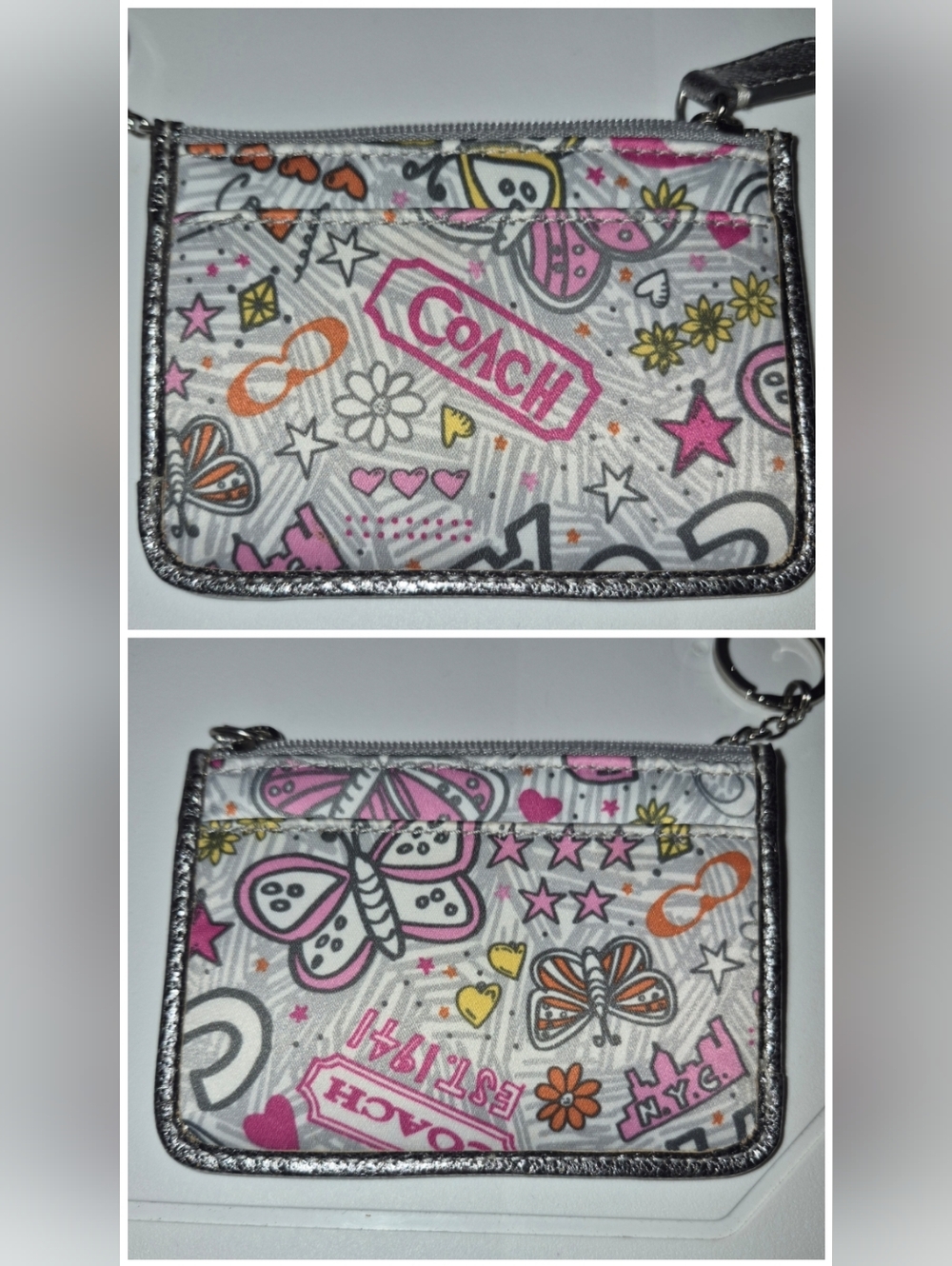 NWT 🎀Coach Poppy 🦋Butterfly🦋 Graffiti Tote And Matching Mini Skinny - Picture 5 of 14